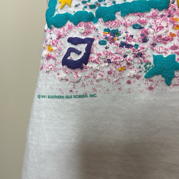 Vintage 90s puffy paint graphic tee womens size L sun moon star - Picture 4 of 6